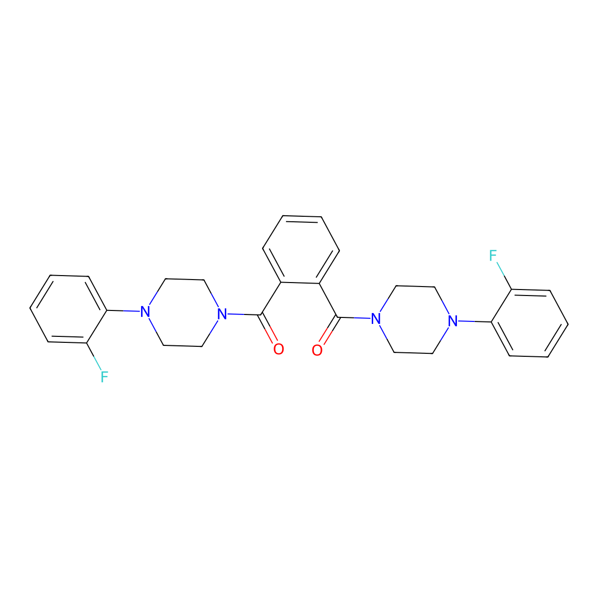 [2-[4-(2-Fluorophenyl)piperazine-1-carbonyl]phenyl]-[4-(2-fluorophenyl)piperazin-1-yl]methanone molecular structure, CAS 494852-09-4