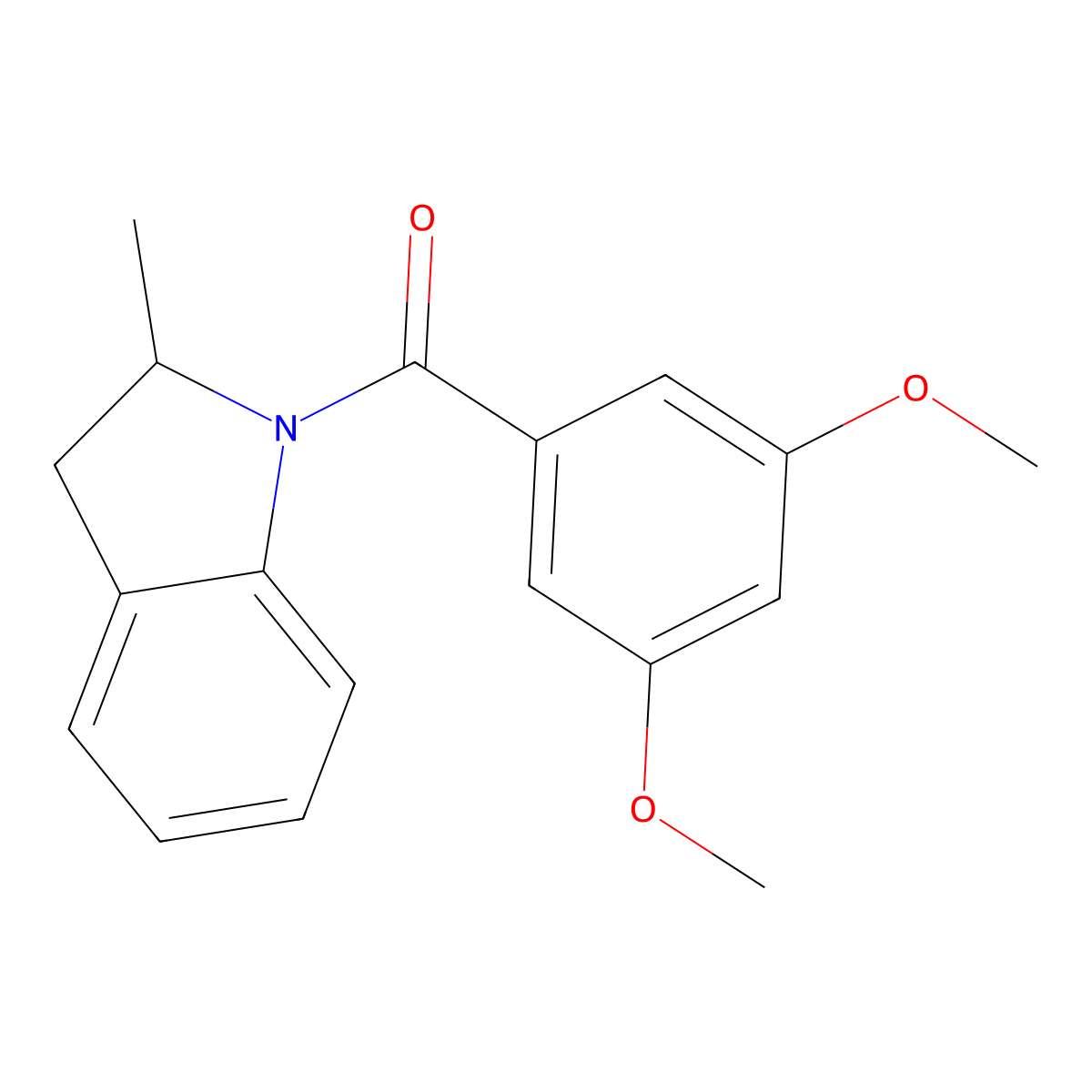 (3,5-Dimethoxyphenyl)-(2-methyl-2,3-dihydroindol-1-yl)methanone molecular structure, CAS 494852-33-4