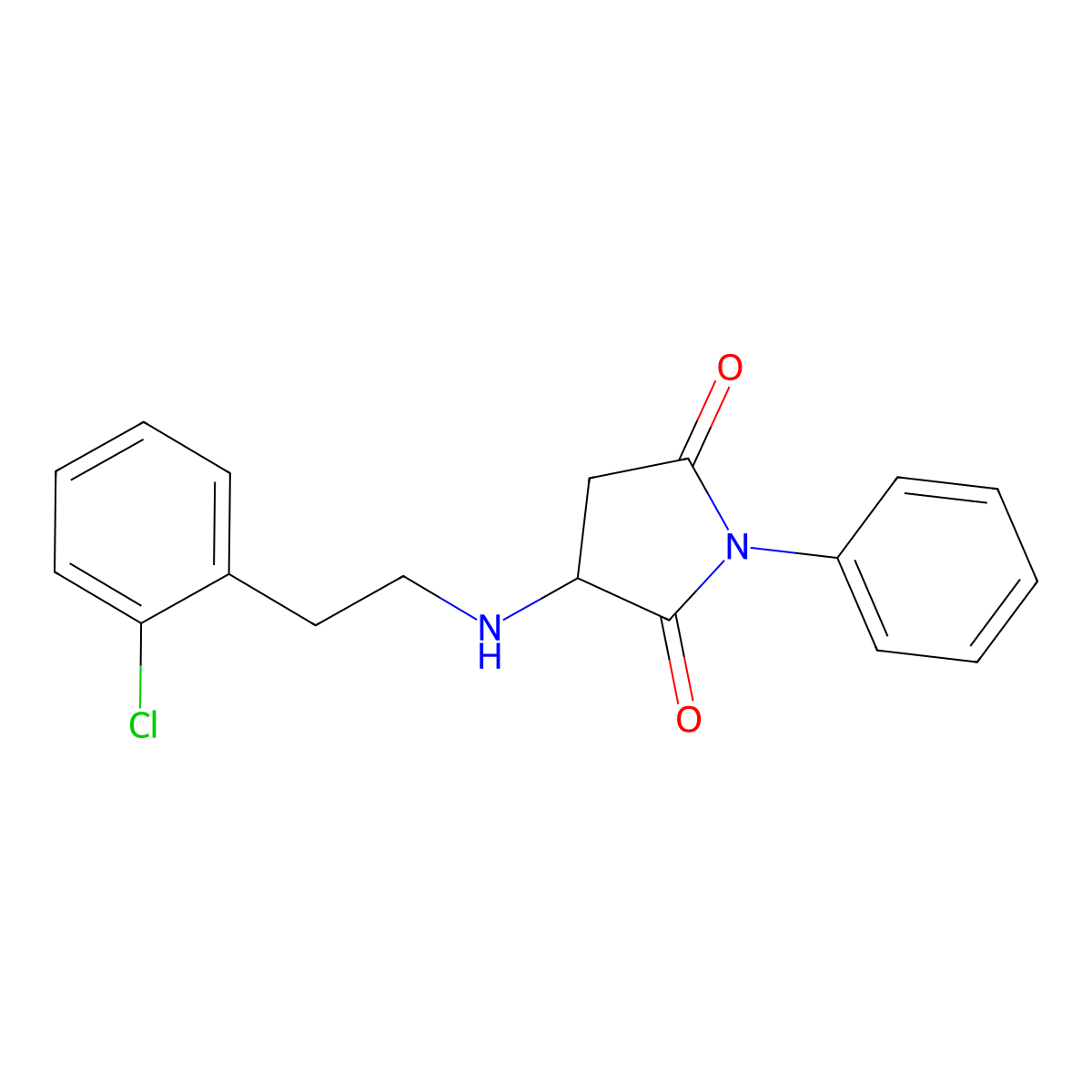 3-{[2-(2-Chlorophenyl)ethyl]amino}-1-phenylpyrrolidine-2,5-dione molecular structure, CAS 494853-47-3