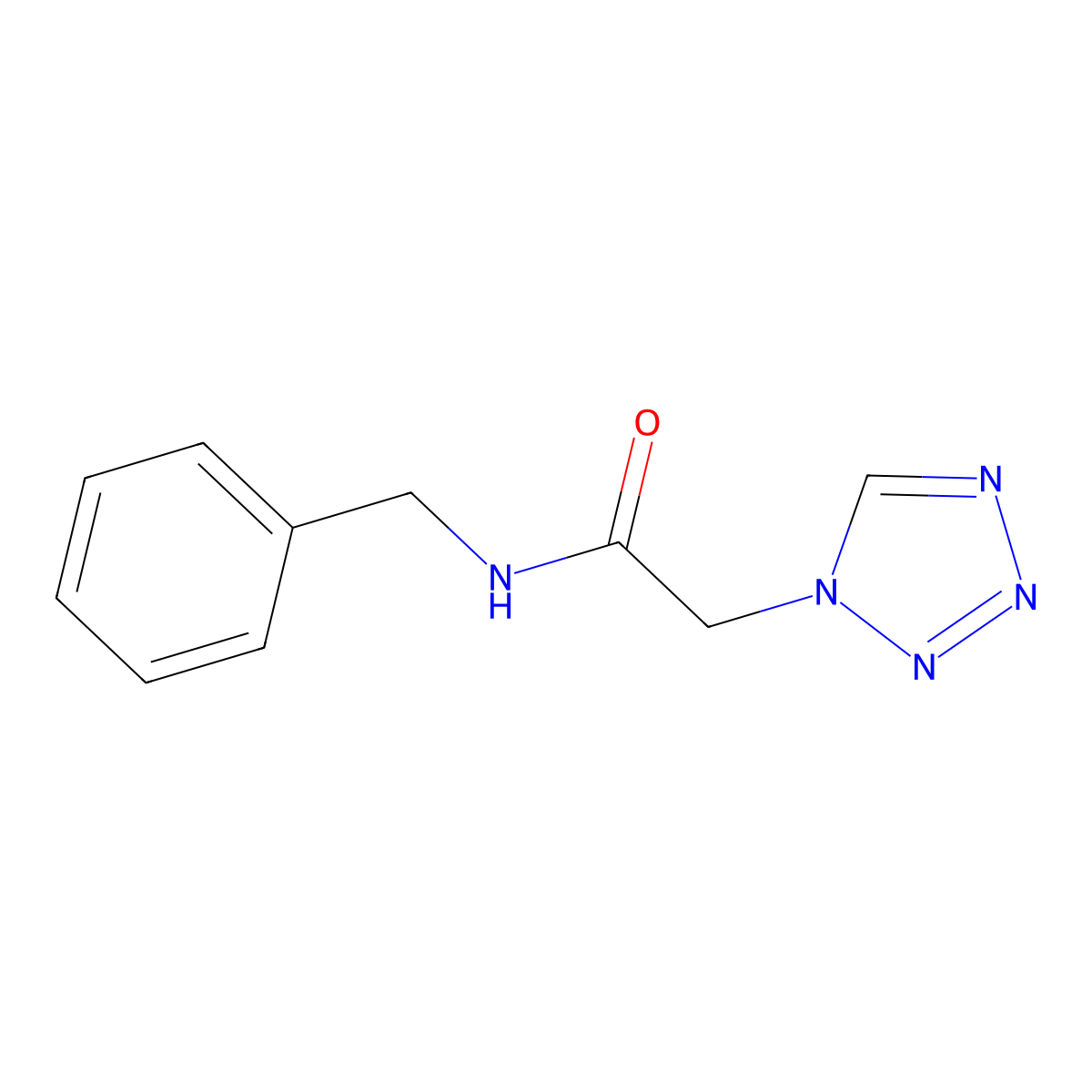 N-benzyl-2-(tetrazol-1-yl)acetamide molecular structure, CAS 494858-12-7