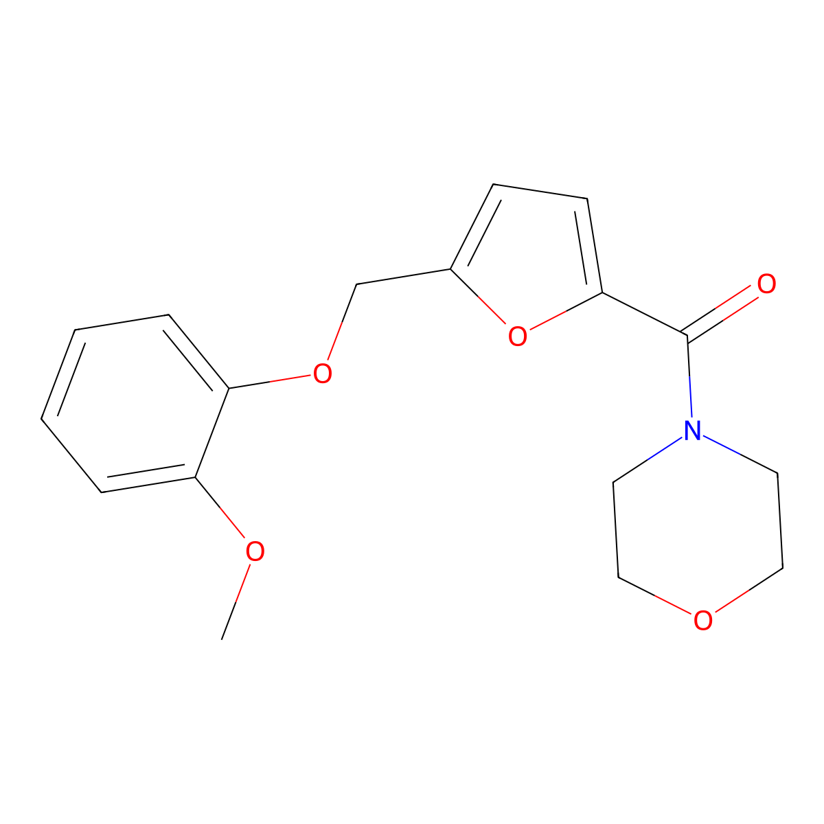4-{5-[(2-Methoxyphenoxy)methyl]-2-furoyl}morpholine molecular structure, CAS 494858-15-0