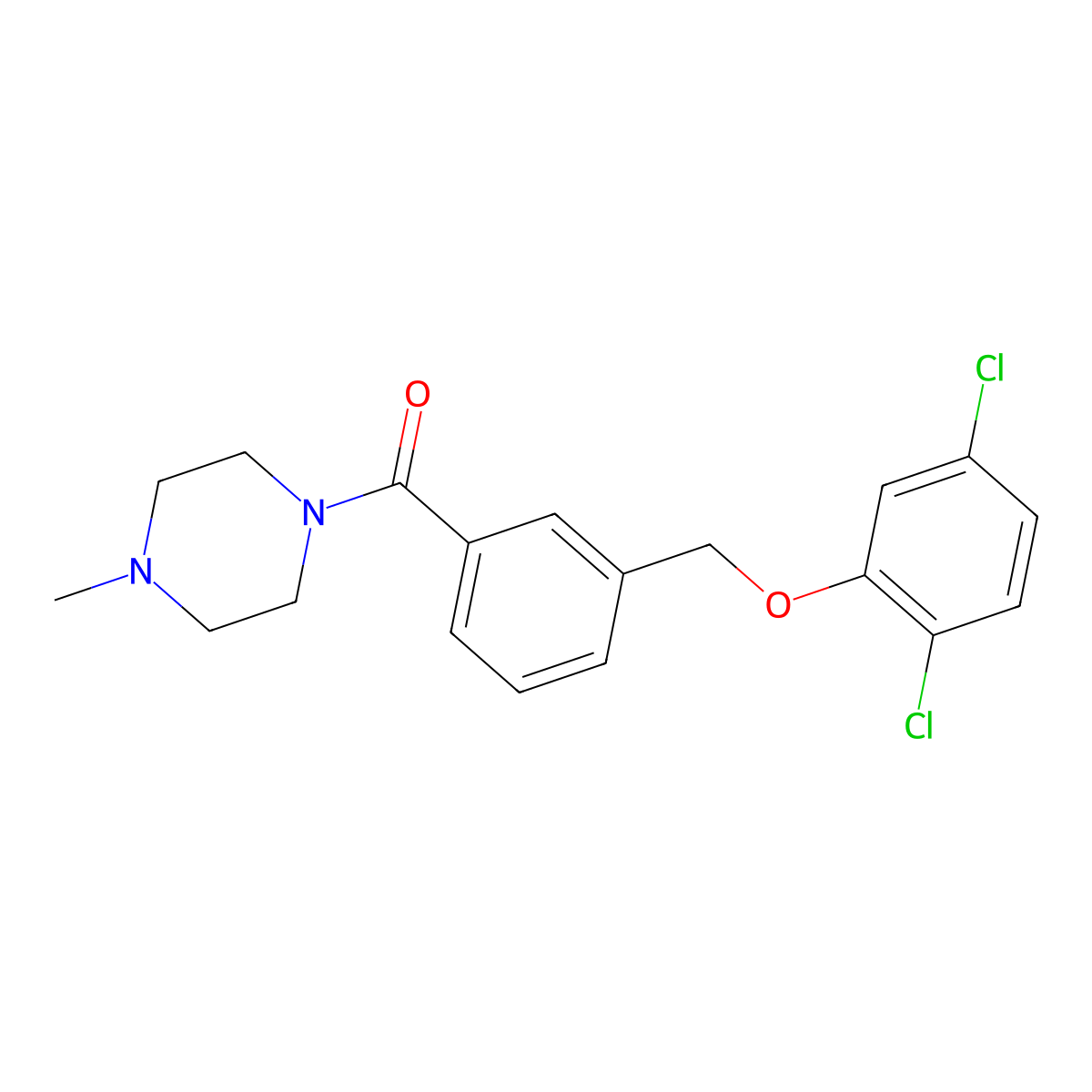1-{3-[(2,5-Dichlorophenoxy)methyl]benzoyl}-4-methylpiperazine molecular structure, CAS 494858-31-0