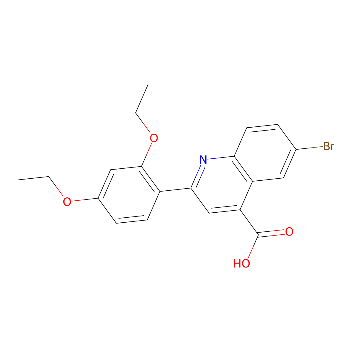 6-Bromo-2-(2,4-diethoxyphenyl)quinoline-4-carboxylic acid molecular structure, CAS 494860-96-7