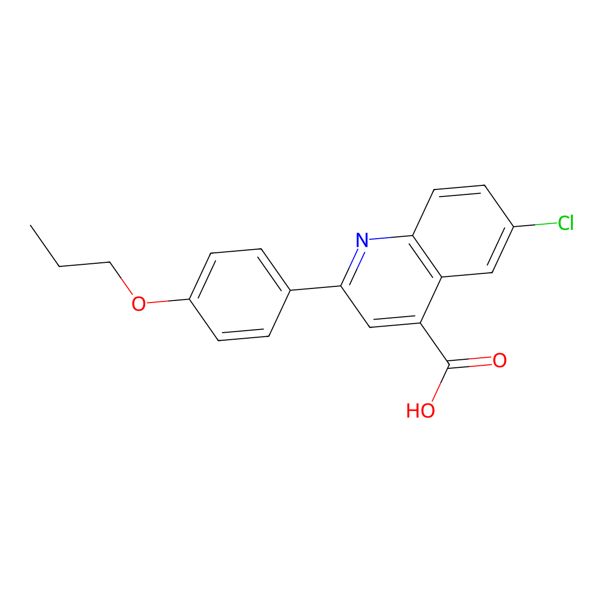 6-Chloro-2-(4-propoxyphenyl)quinoline-4-carboxylic acid molecular structure, CAS 494861-04-0