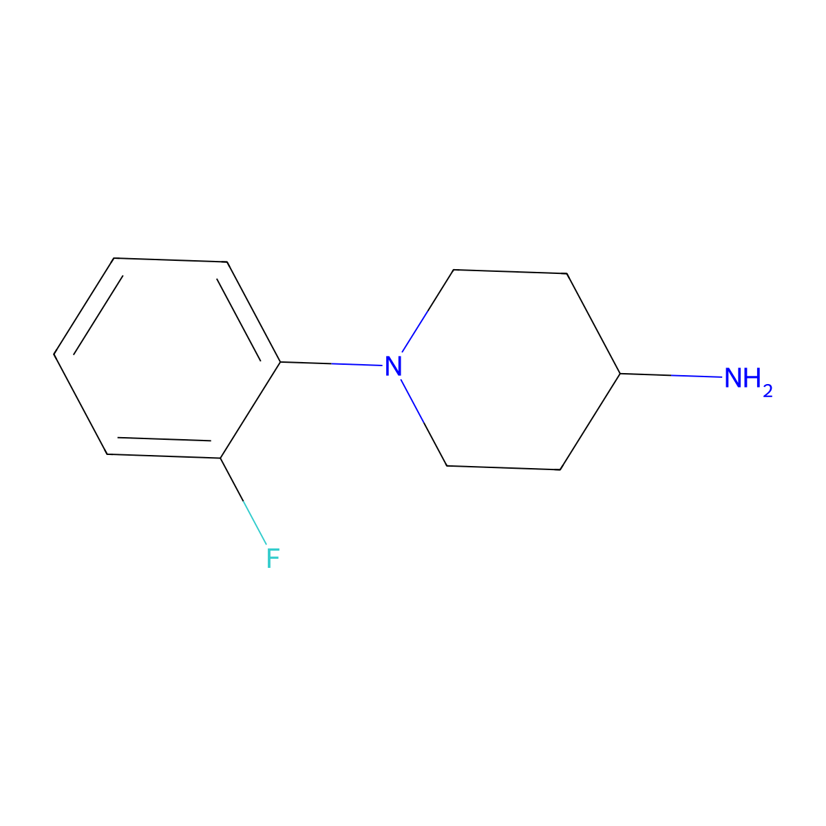 1-(2-Fluorophenyl)piperidin-4-amine molecular structure, CAS 494861-66-4