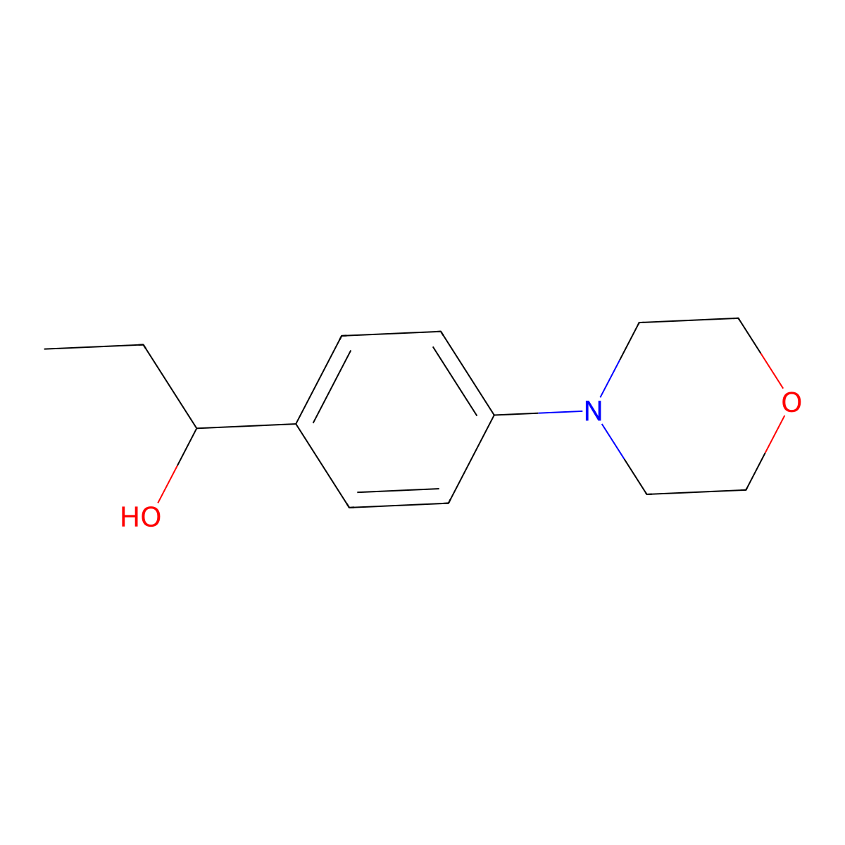alpha-Ethyl-4-(4-morpholinyl)benZenemethanol molecular structure, CAS 494862-42-9