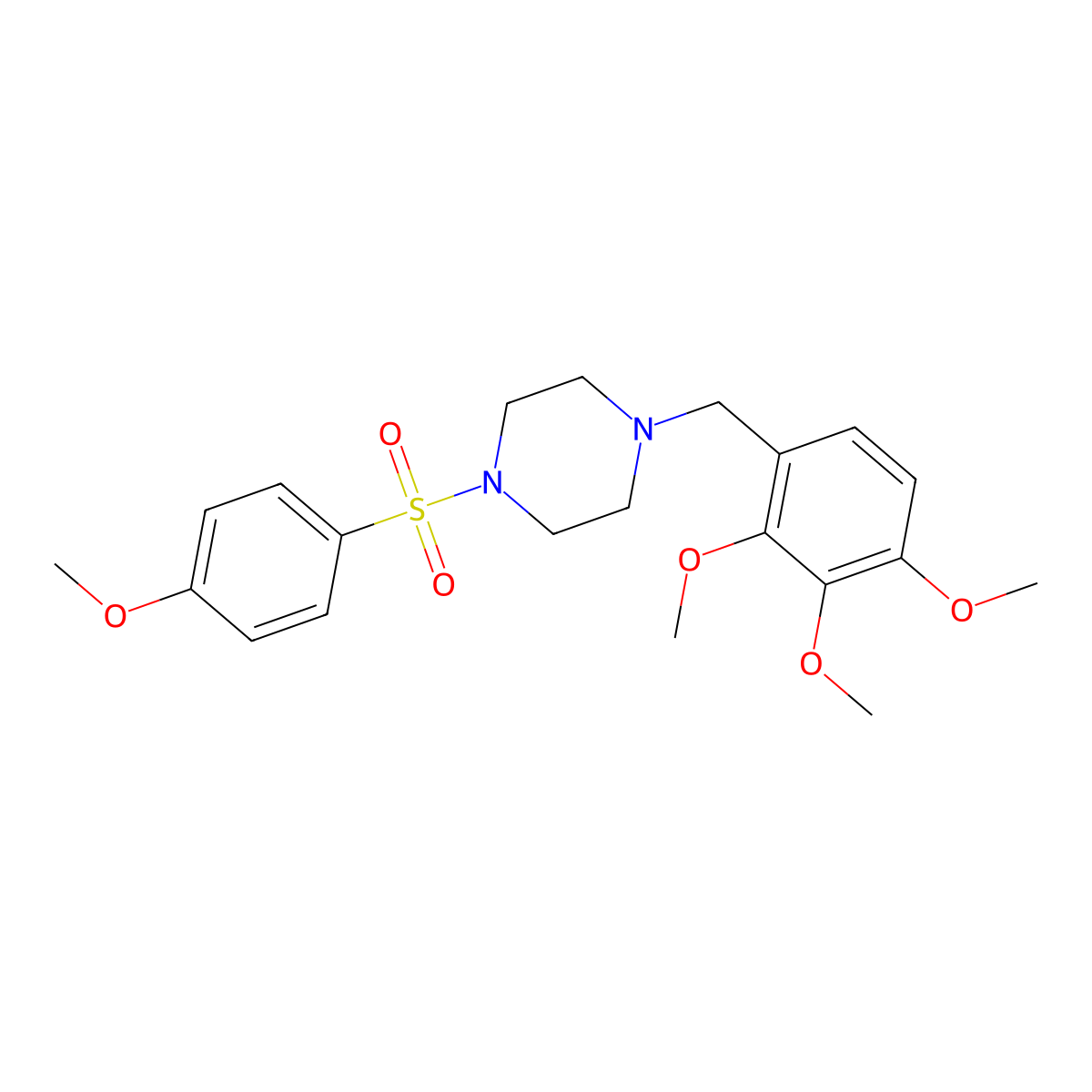 1-[(4-Methoxyphenyl)sulfonyl]-4-(2,3,4-trimethoxybenzyl)piperazine molecular structure, CAS 494862-60-1