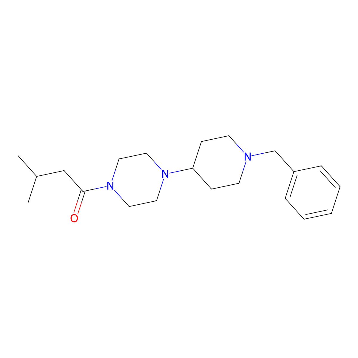1-[4-(1-Benzylpiperidin-4-yl)piperazin-1-yl]-3-methylbutan-1-one molecular structure, CAS 494862-62-3