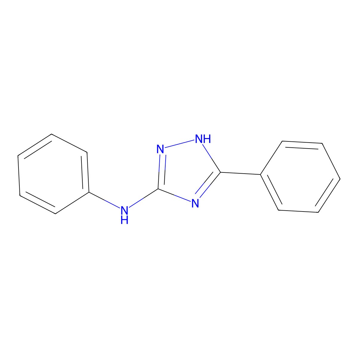 N,5-diphenyl-1H-1,2,4-triazol-3-amine molecular structure, CAS 4949-24-0
