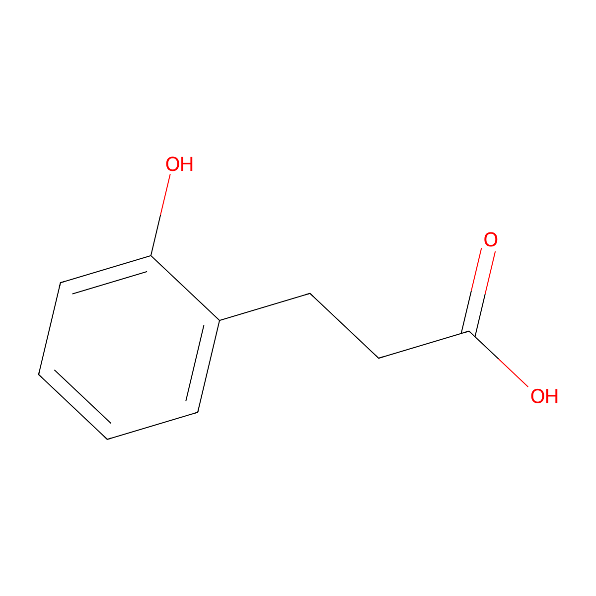 Melilotic acid molecular structure, CAS 495-78-3