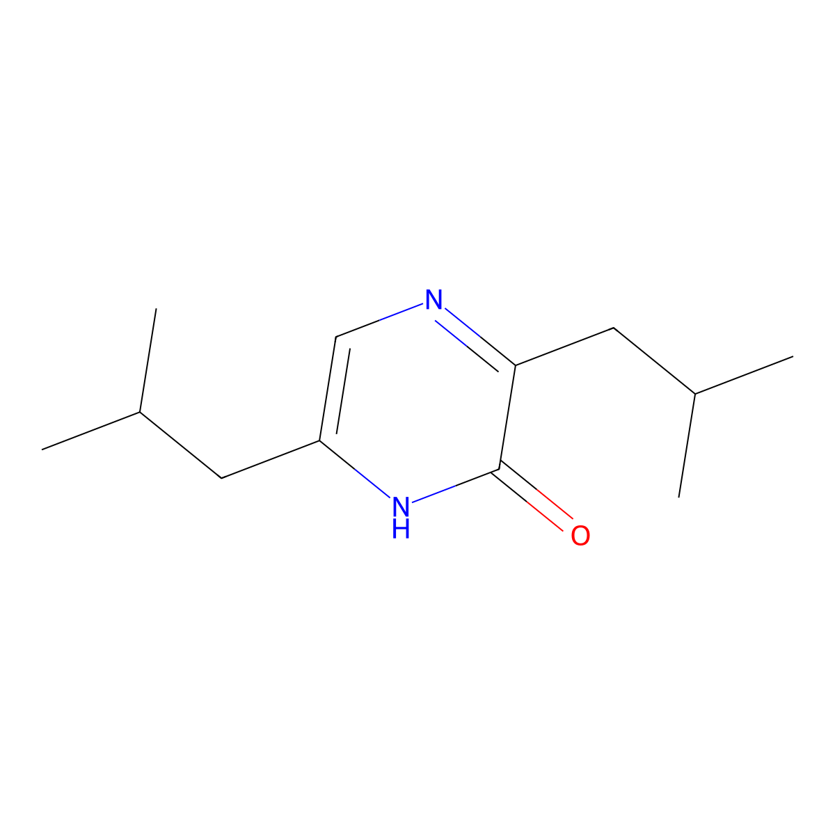 3,6-Bis(2-methylpropyl)-2(1H)-pyrazinone molecular structure, CAS 495-98-7