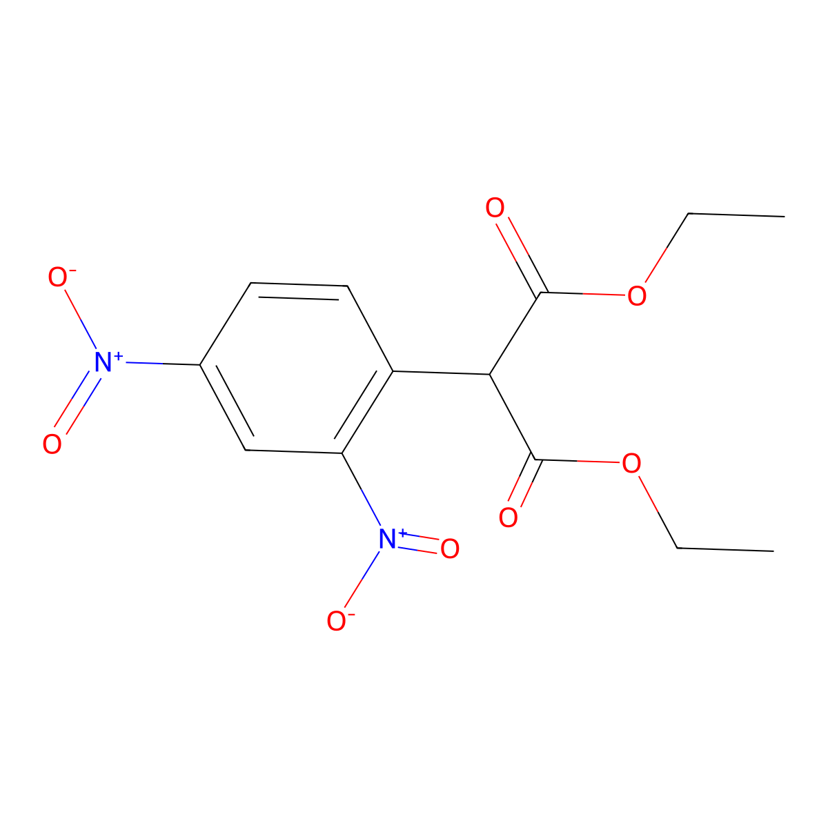 Diethyl 2-(2,4-dinitrophenyl)propanedioate molecular structure, CAS 4950-04-3