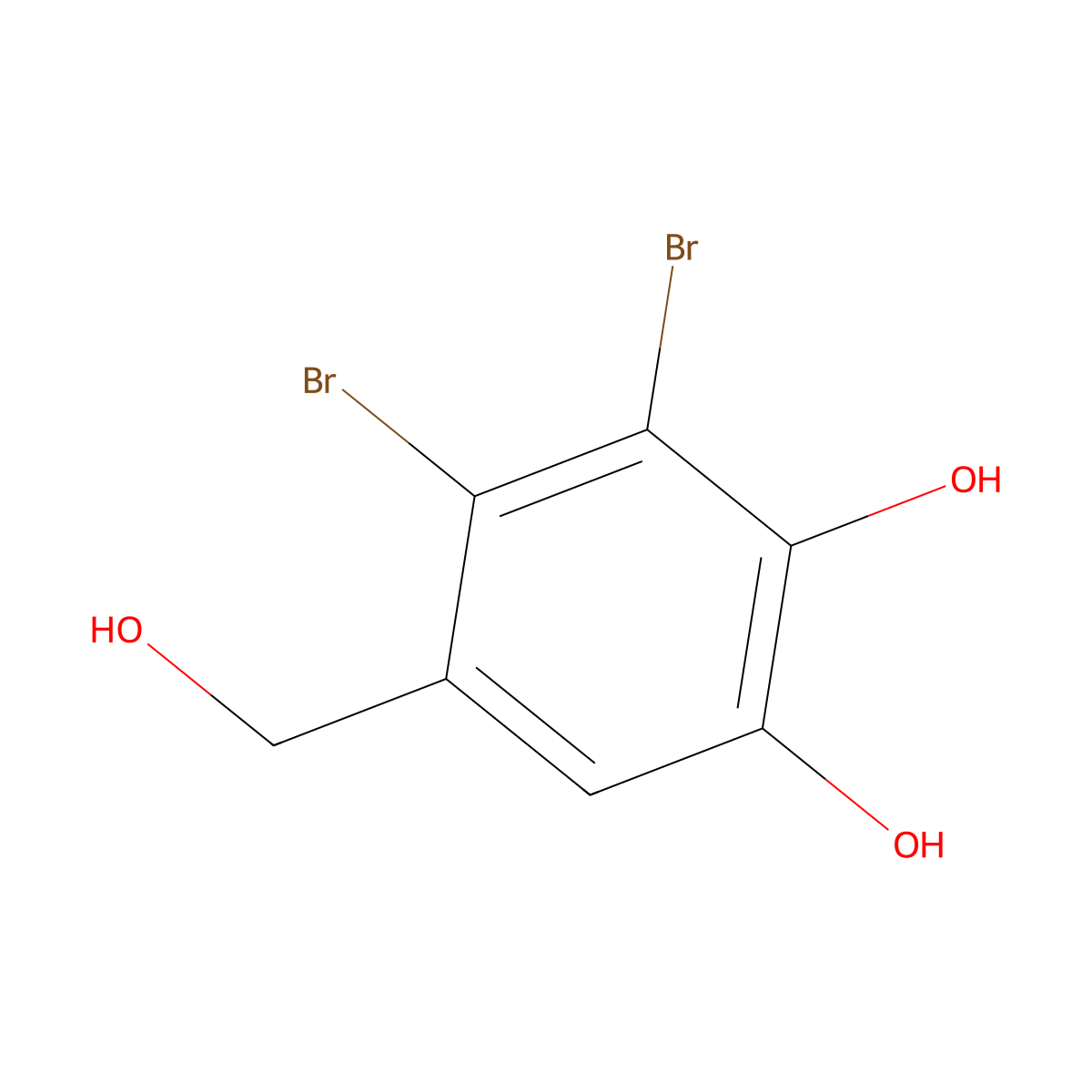 3,4-Dibromo-5-(hydroxymethyl)-1,2-benzenediol molecular structure, CAS 4950-06-5