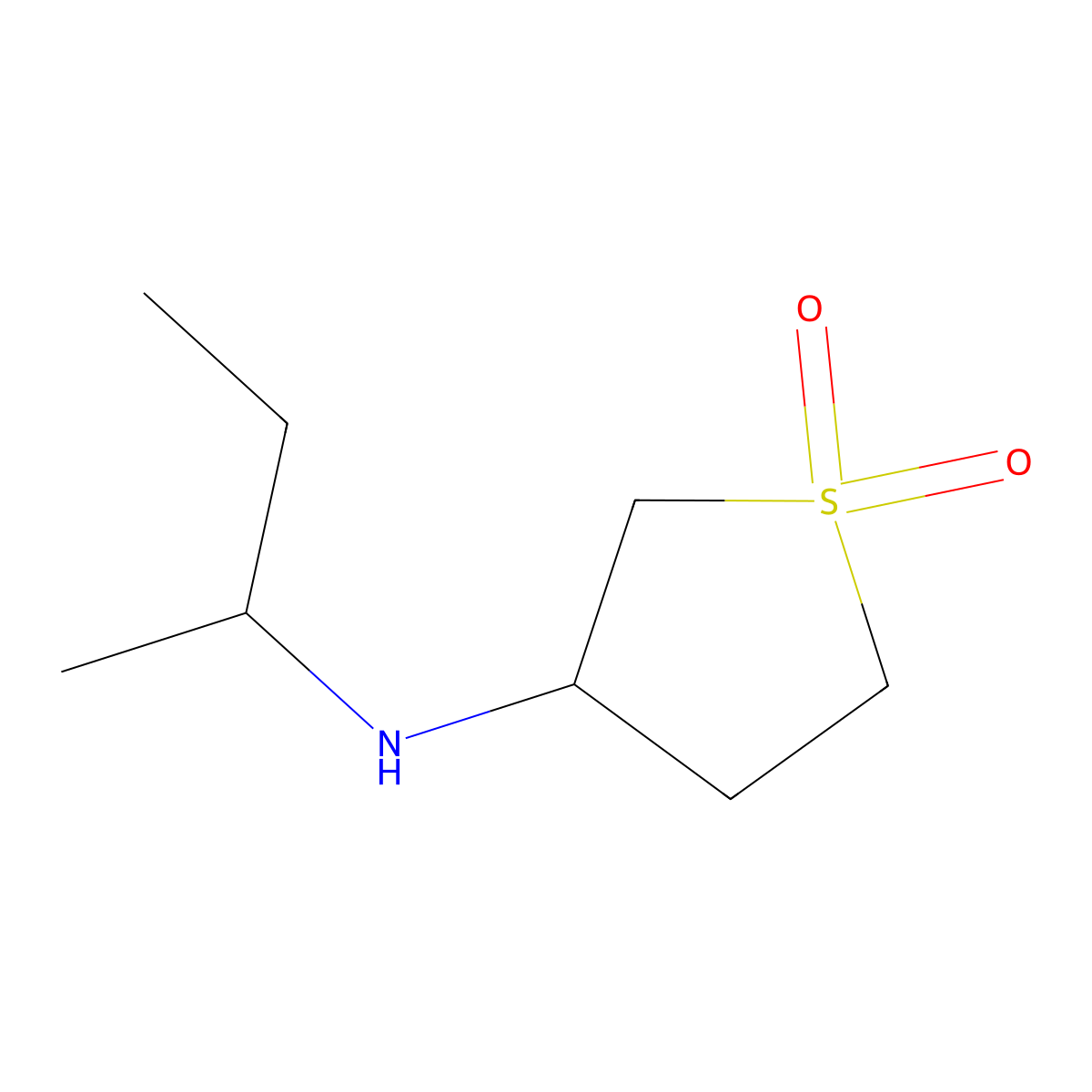 3-[(Butan-2-yl)amino]-1lambda6-thiolane-1,1-dione molecular structure, CAS 4950-46-3