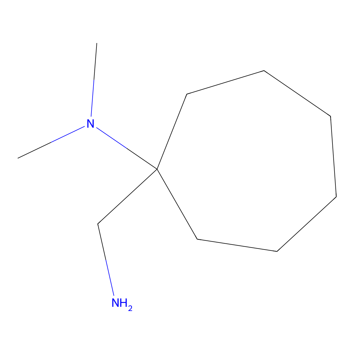 1-(aminomethyl)-N,N-dimethylcycloheptan-1-amine molecular structure, CAS 495078-29-0