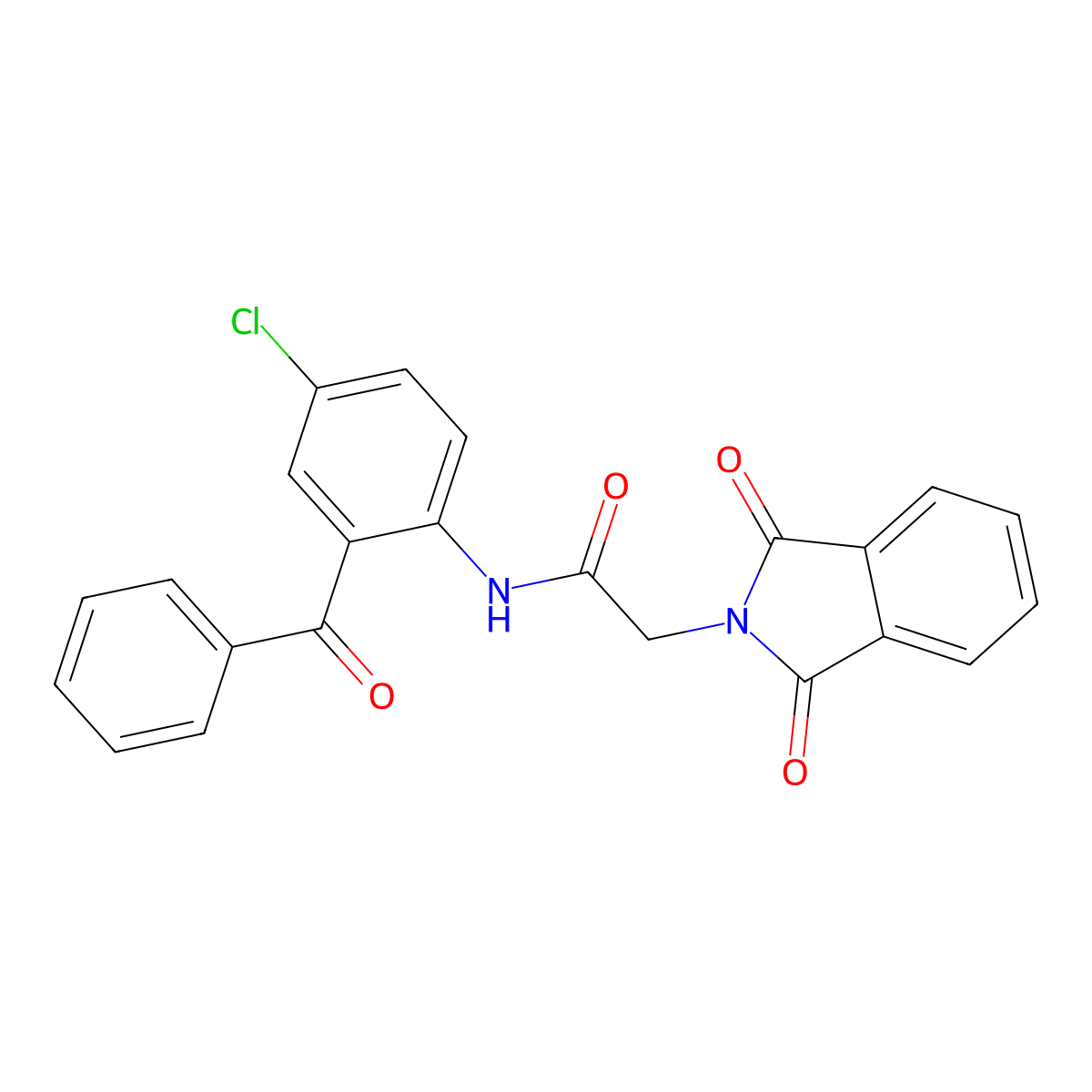 2H-Isoindole-2-acetamide, 1,3-dihydro-N-(2-benzoyl-4-chlorophenyl)-1,3-dioxo- molecular structure, CAS 4951-31-9