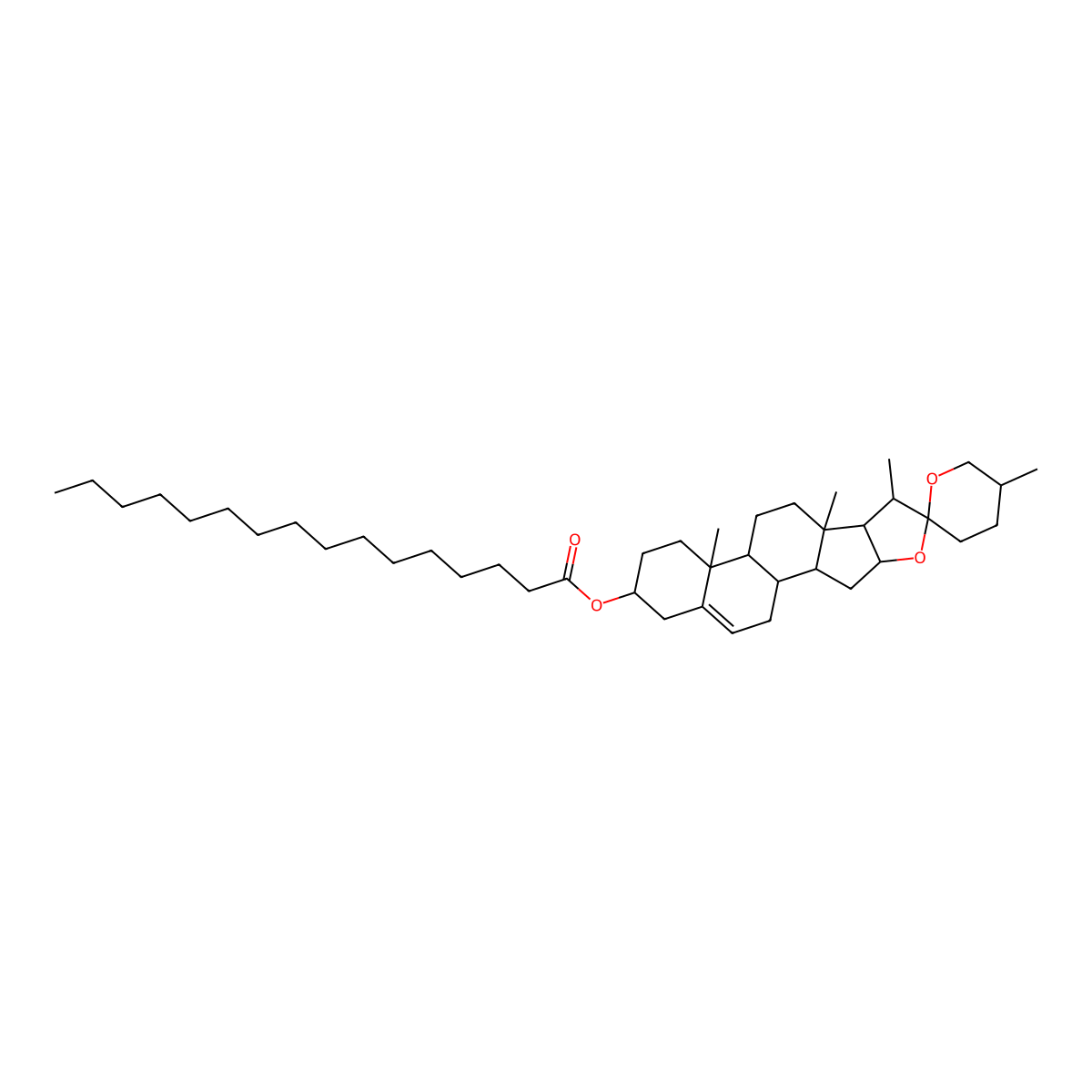 Diosgenin palmitate molecular structure, CAS 4952-66-3