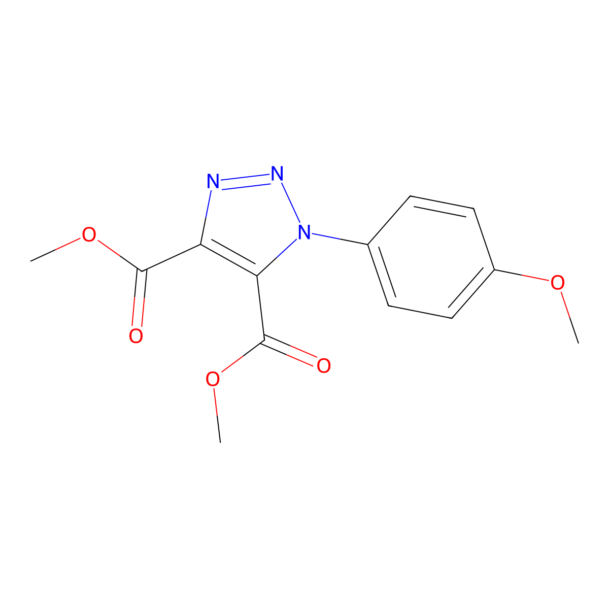 dimethyl 1-(4-methoxyphenyl)-1H-1,2,3-triazole-4,5-dicarboxylate molecular structure, CAS 4953-05-3