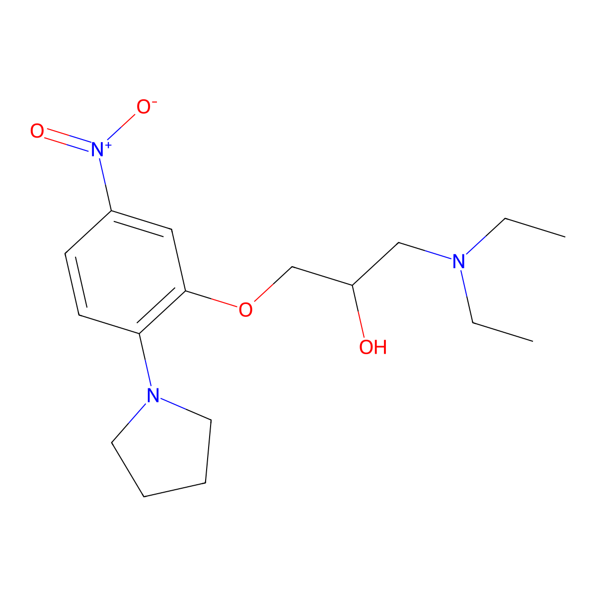 1-(Diethylamino)-3-(5-nitro-2-pyrrolidin-1-ylphenoxy)propan-2-ol molecular structure, CAS 4953-36-0