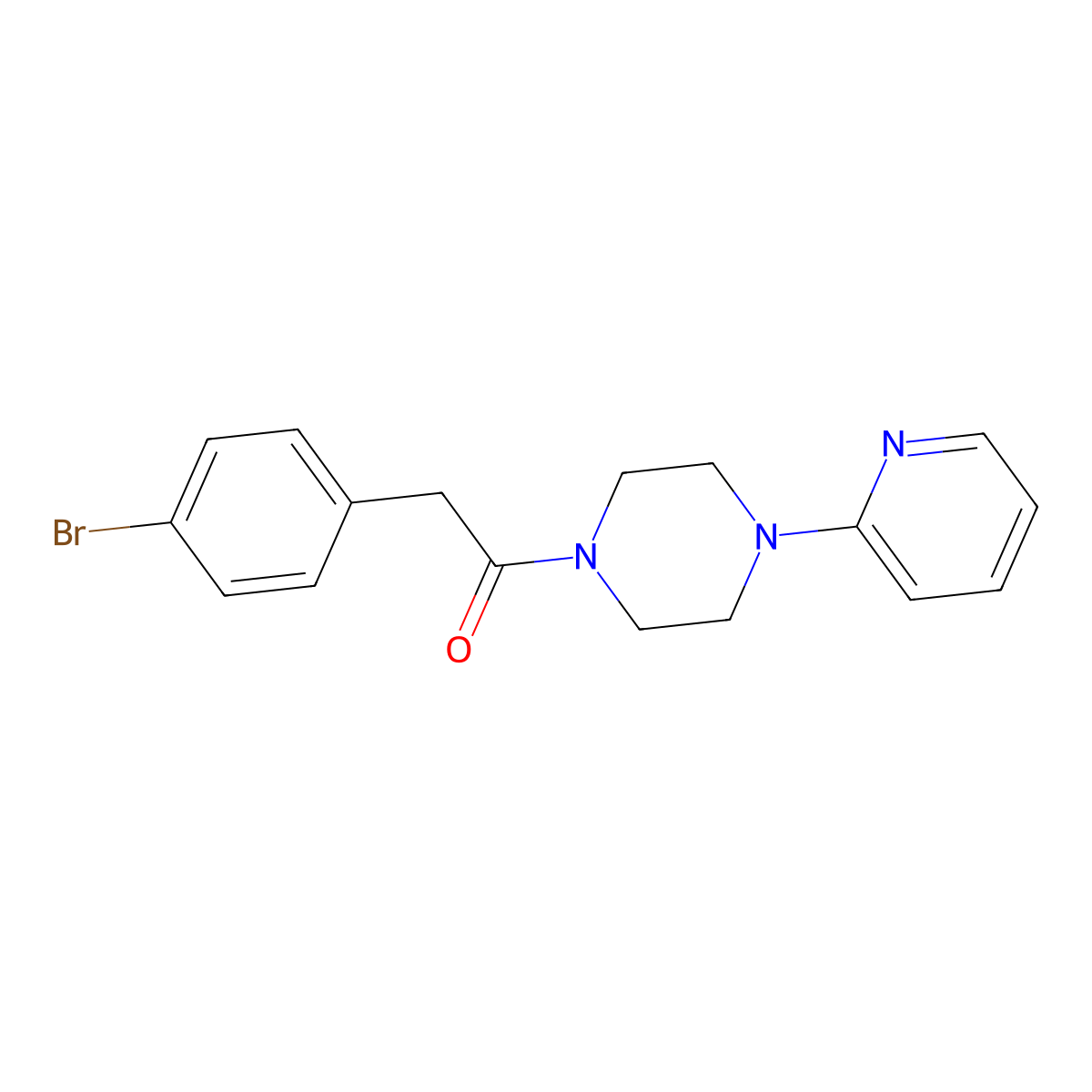2-(4-Bromophenyl)-1-[4-(2-pyridinyl)-1-piperazinyl]ethanone molecular structure, CAS 495374-72-6
