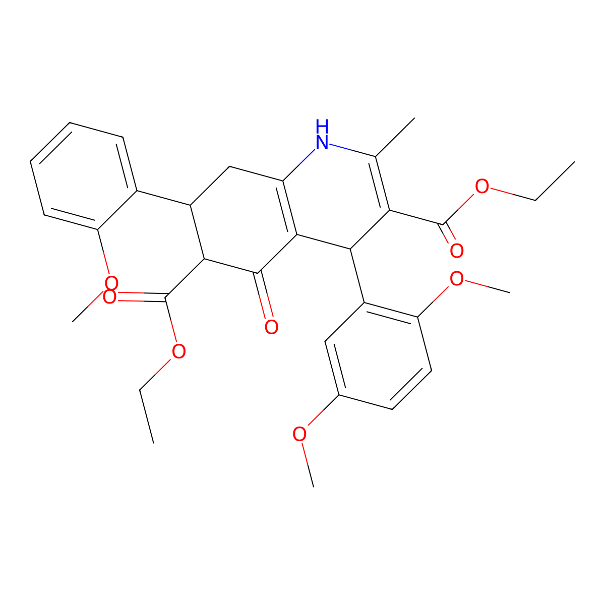 Diethyl 4-(2,5-dimethoxyphenyl)-7-(2-methoxyphenyl)-2-methyl-5-oxo-1,4,5,6,7,8-hexahydro-3,6-quinolinedicarboxylate molecular structure, CAS 495374-79-3