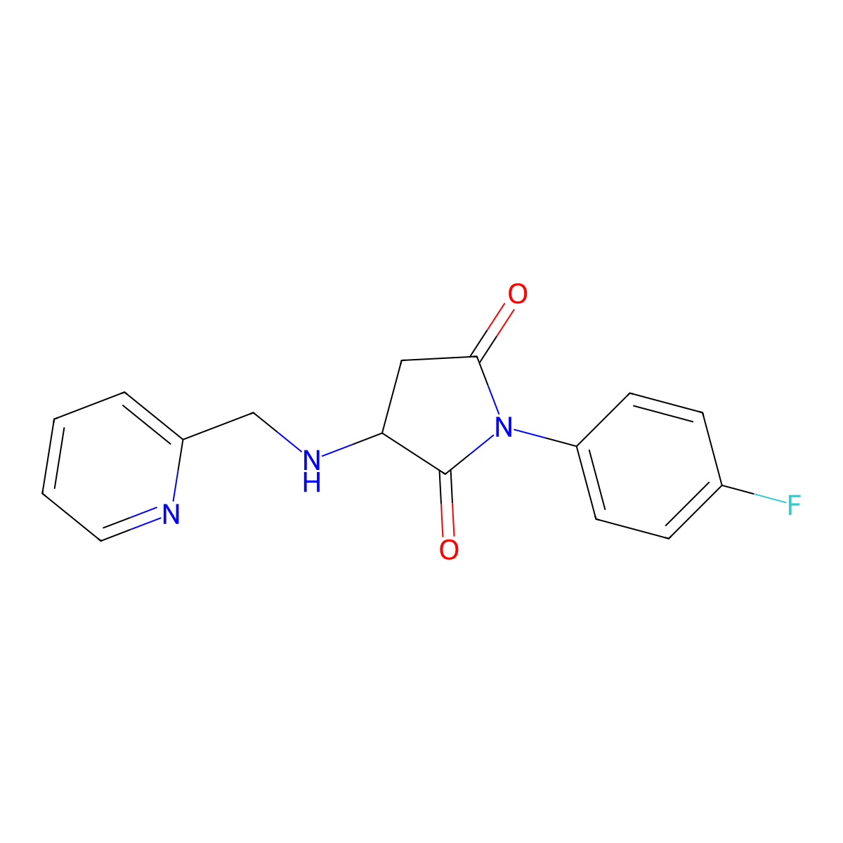 1-(4-Fluorophenyl)-3-(pyridin-2-ylmethylamino)pyrrolidine-2,5-dione molecular structure, CAS 495375-21-8