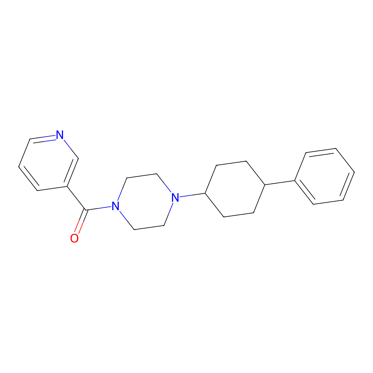 1-(4-Phenylcyclohexyl)-4-(pyridin-3-ylcarbonyl)piperazine molecular structure, CAS 495375-33-2
