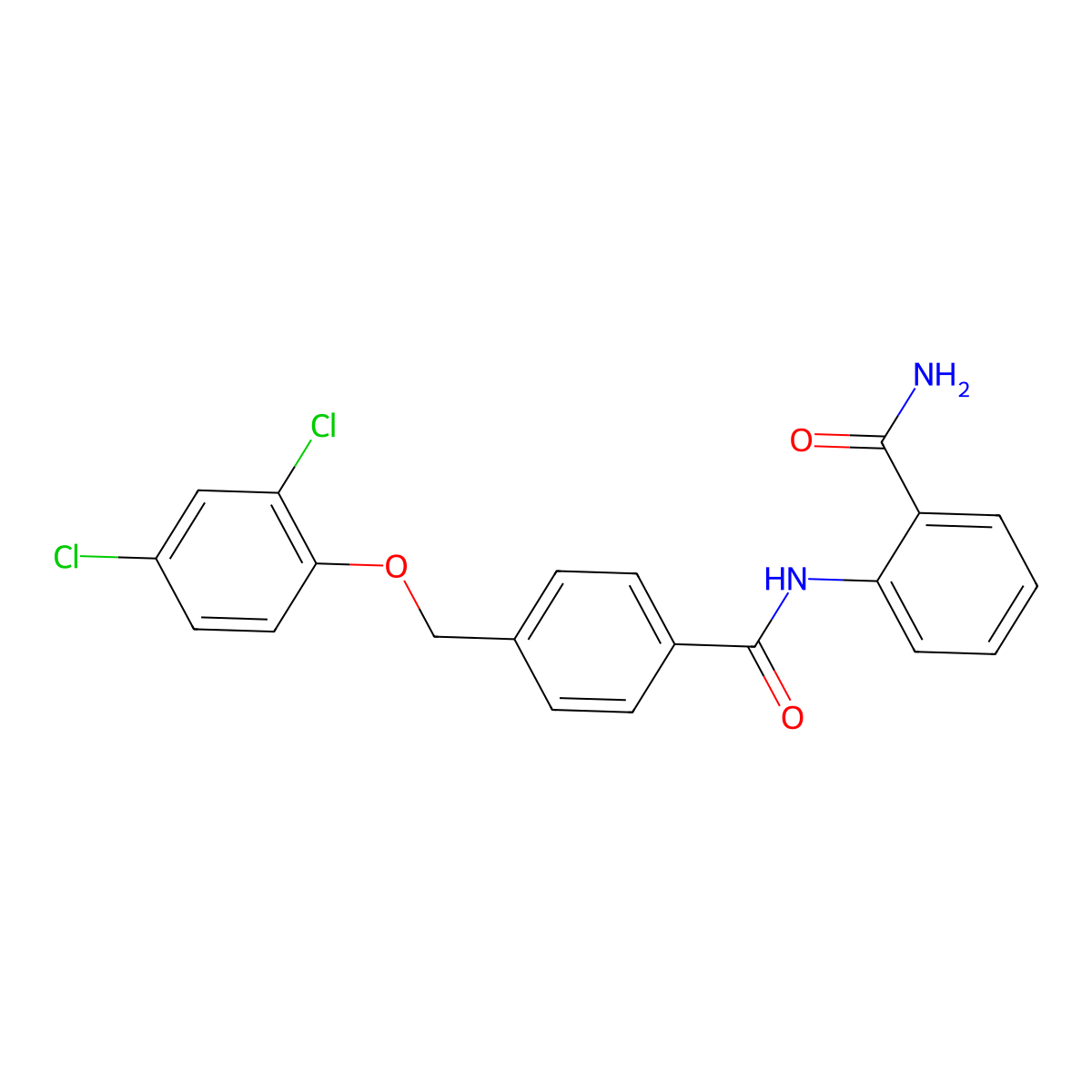 2-({4-[(2,4-Dichlorophenoxy)methyl]benzoyl}amino)benzamide molecular structure, CAS 495375-46-7