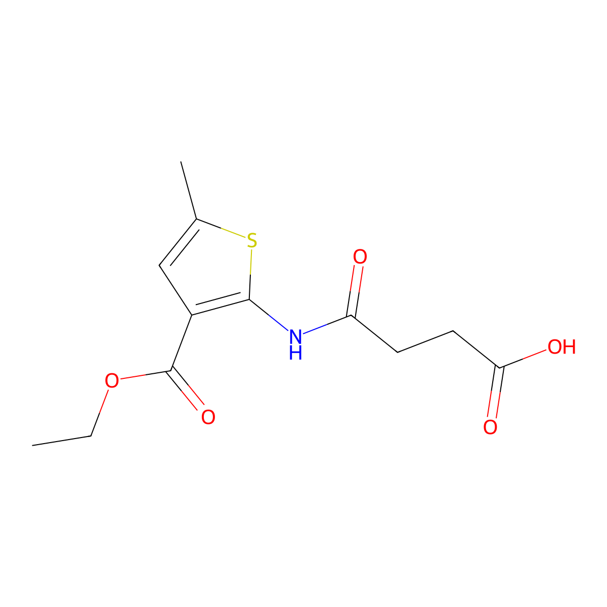 4-[(3-Ethoxycarbonyl-5-methylthiophen-2-yl)amino]-4-oxobutanoic acid molecular structure, CAS 495375-55-8