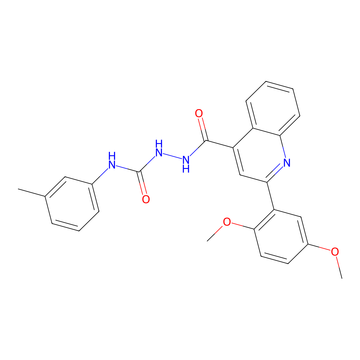 2-{[2-(2,5-dimethoxyphenyl)quinolin-4-yl]carbonyl}-N-(3-methylphenyl)hydrazinecarboxamide molecular structure, CAS 495376-00-6