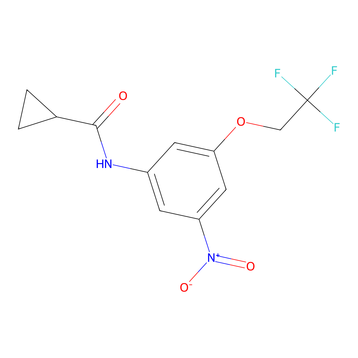 N-[3-nitro-5-(2,2,2-trifluoroethoxy)phenyl]cyclopropanecarboxamide molecular structure, CAS 495376-03-9