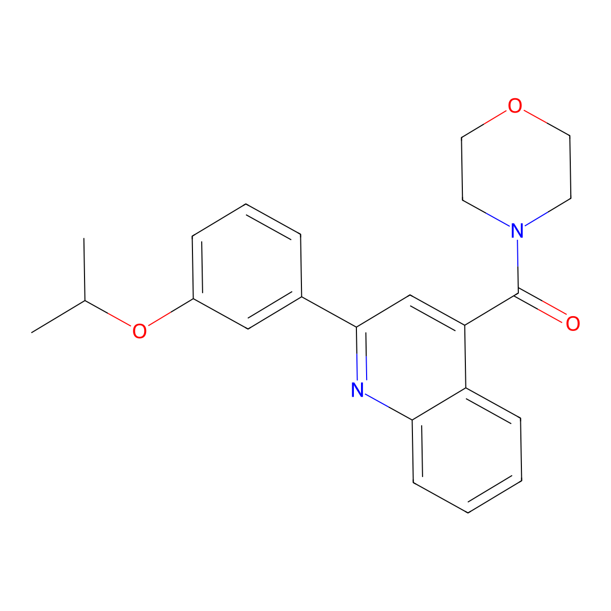 Morpholin-4-yl-[2-(3-propan-2-yloxyphenyl)quinolin-4-yl]methanone molecular structure, CAS 495377-72-5