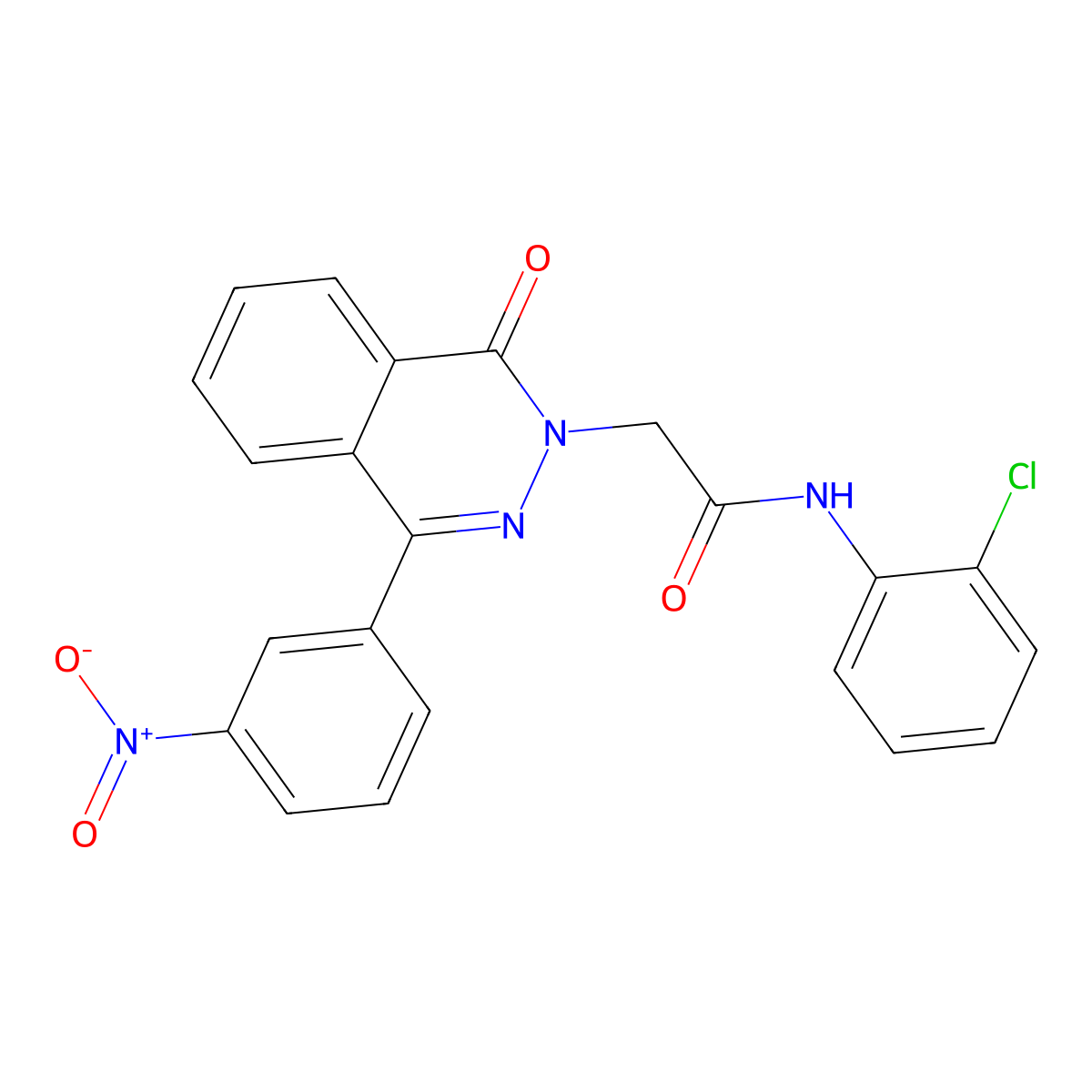 N-(2-chlorophenyl)-2-[4-(3-nitrophenyl)-1-oxophthalazin-2-yl]acetamide molecular structure, CAS 495377-75-8