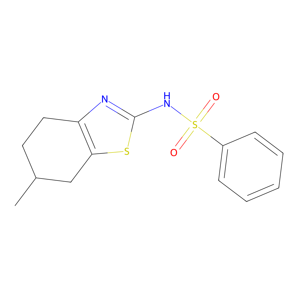 N-(6-methyl-4,5,6,7-tetrahydro-1,3-benzothiazol-2-yl)benzenesulfonamide molecular structure, CAS 495377-84-9