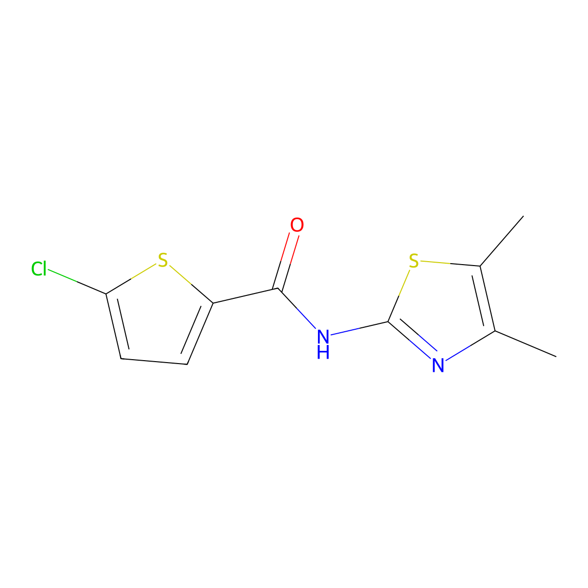 5-chloro-N-(4,5-dimethyl-1,3-thiazol-2-yl)thiophene-2-carboxamide molecular structure, CAS 495377-86-1