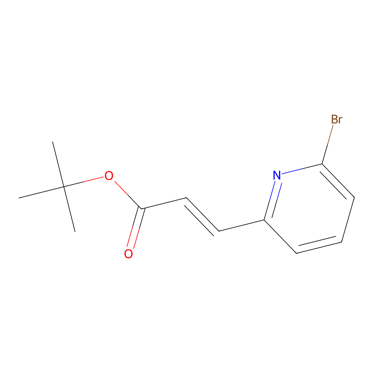 tert-butyl (2E)-3-(6-bromopyridin-2-yl)prop-2-enoate molecular structure, CAS 495380-58-0