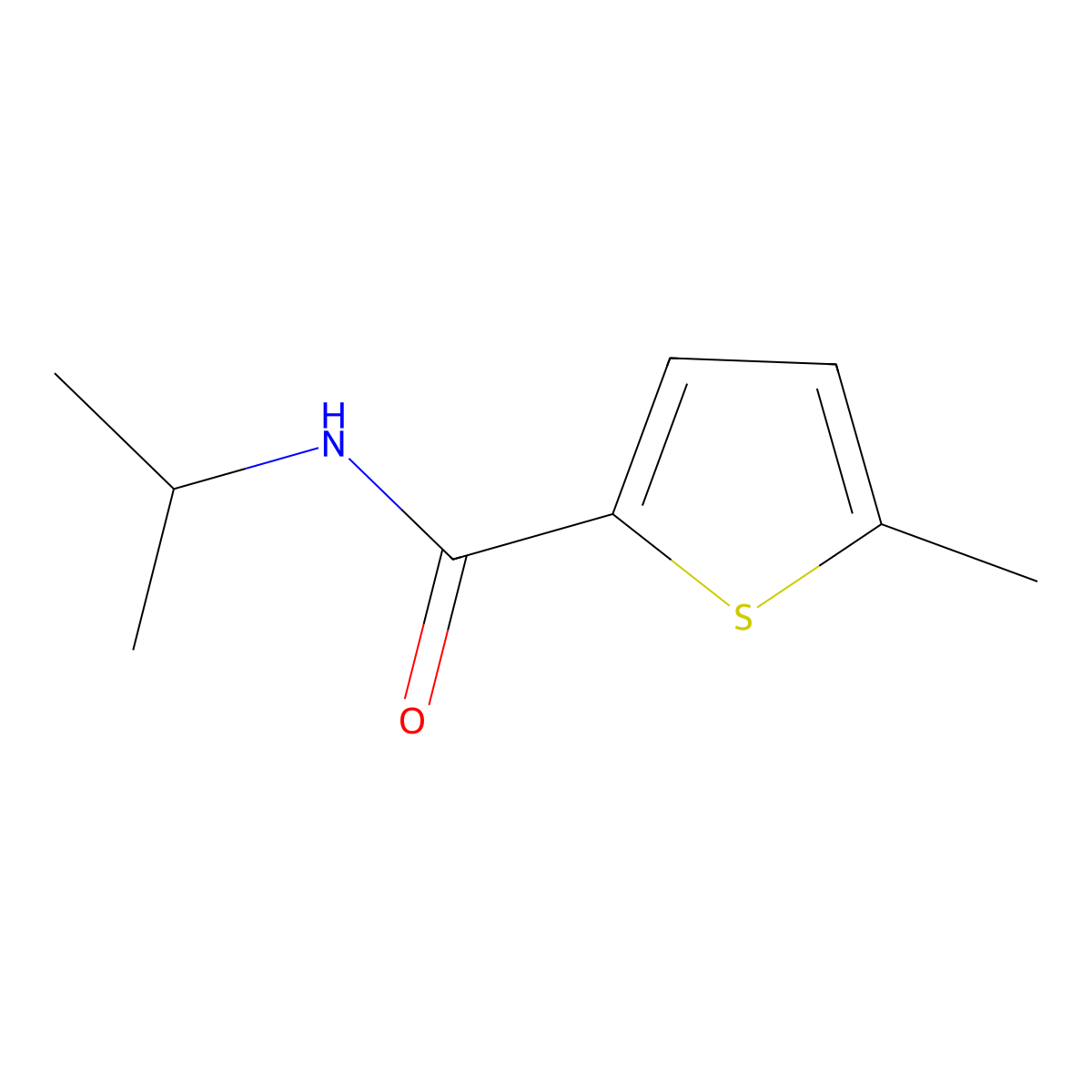 N-isopropyl-5-methyl-2-thiophenecarboxamide molecular structure, CAS 495381-70-9