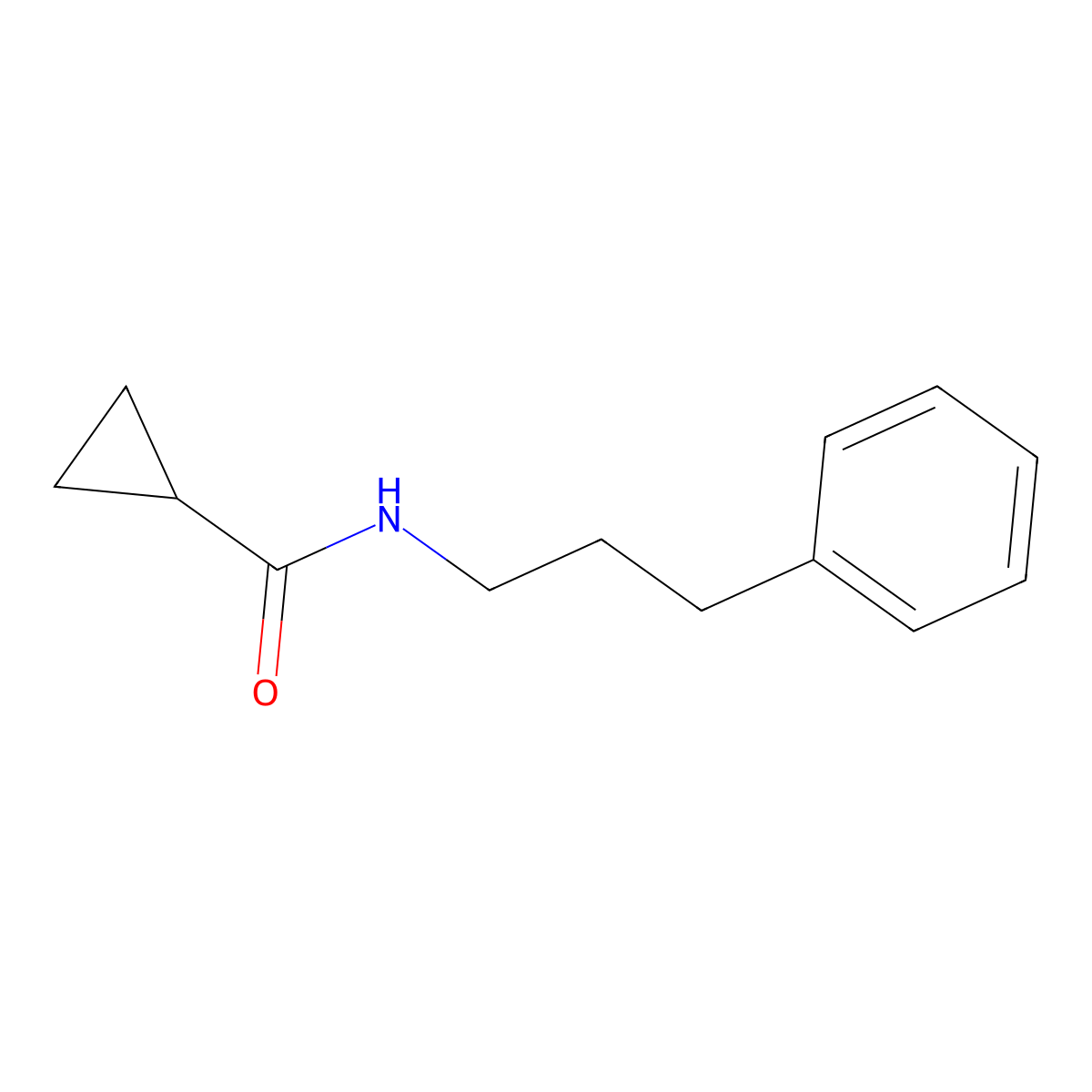 N-(3-phenylpropyl)cyclopropanecarboxamide molecular structure, CAS 495381-81-2