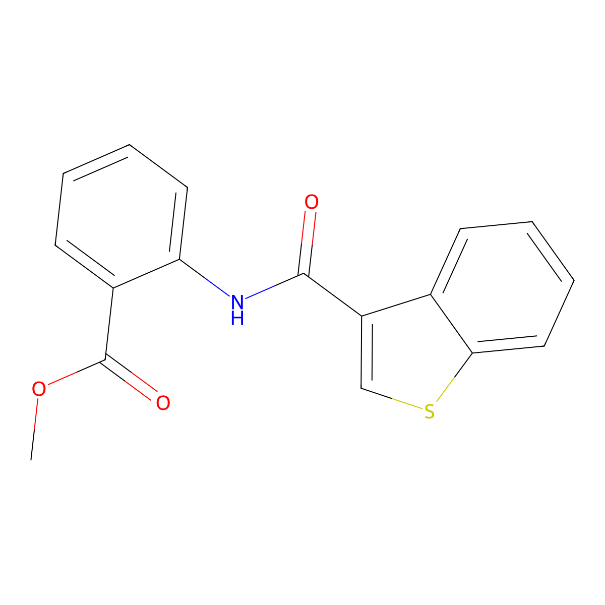 Methyl 2-(1-benzothiophene-3-carbonylamino)benzoate molecular structure, CAS 495381-93-6