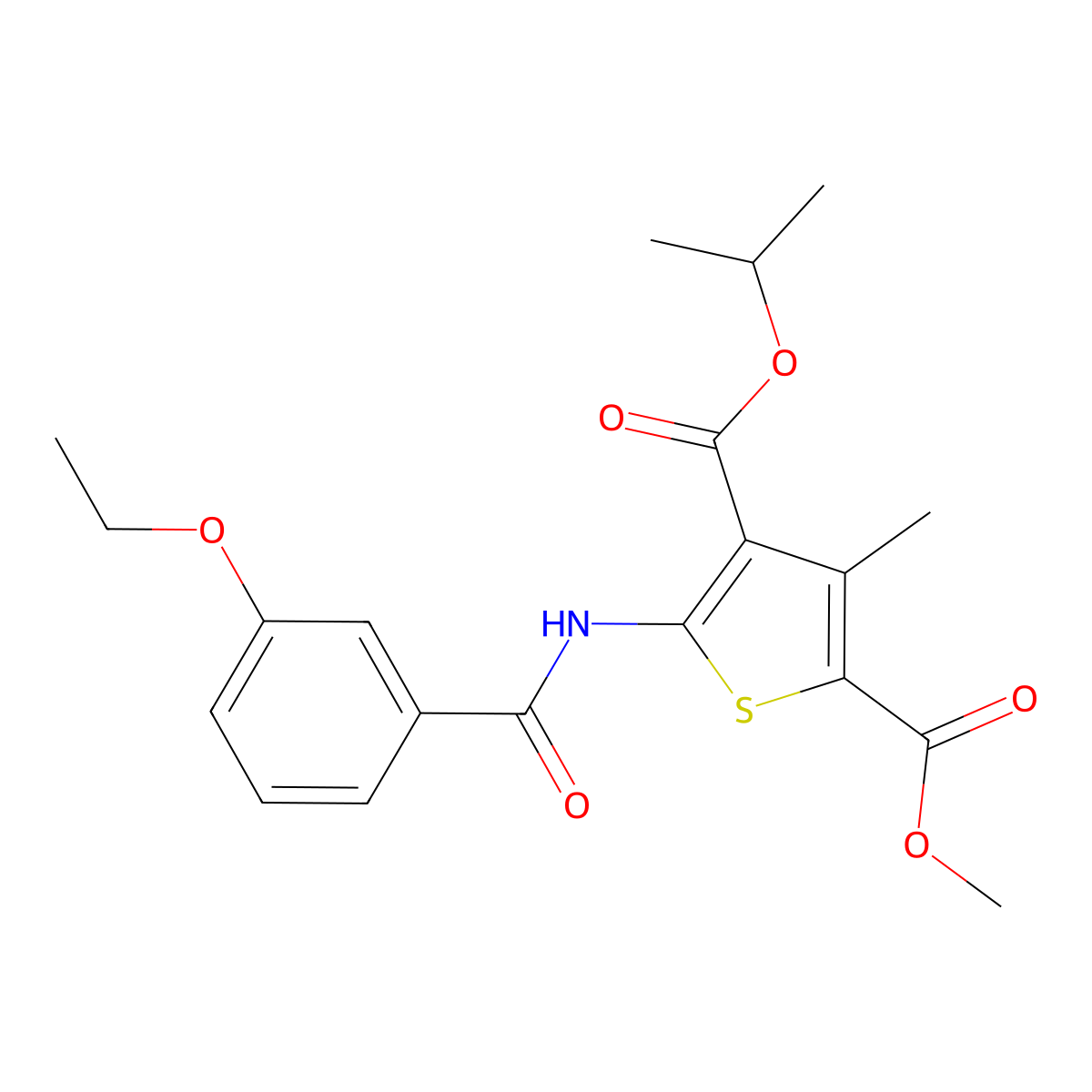 2-O-methyl 4-O-propan-2-yl 5-[(3-ethoxybenzoyl)amino]-3-methylthiophene-2,4-dicarboxylate molecular structure, CAS 495381-97-0