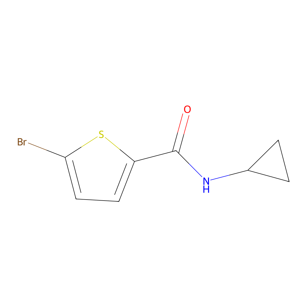 5-bromo-N-cyclopropylthiophene-2-carboxamide molecular structure, CAS 495382-05-3