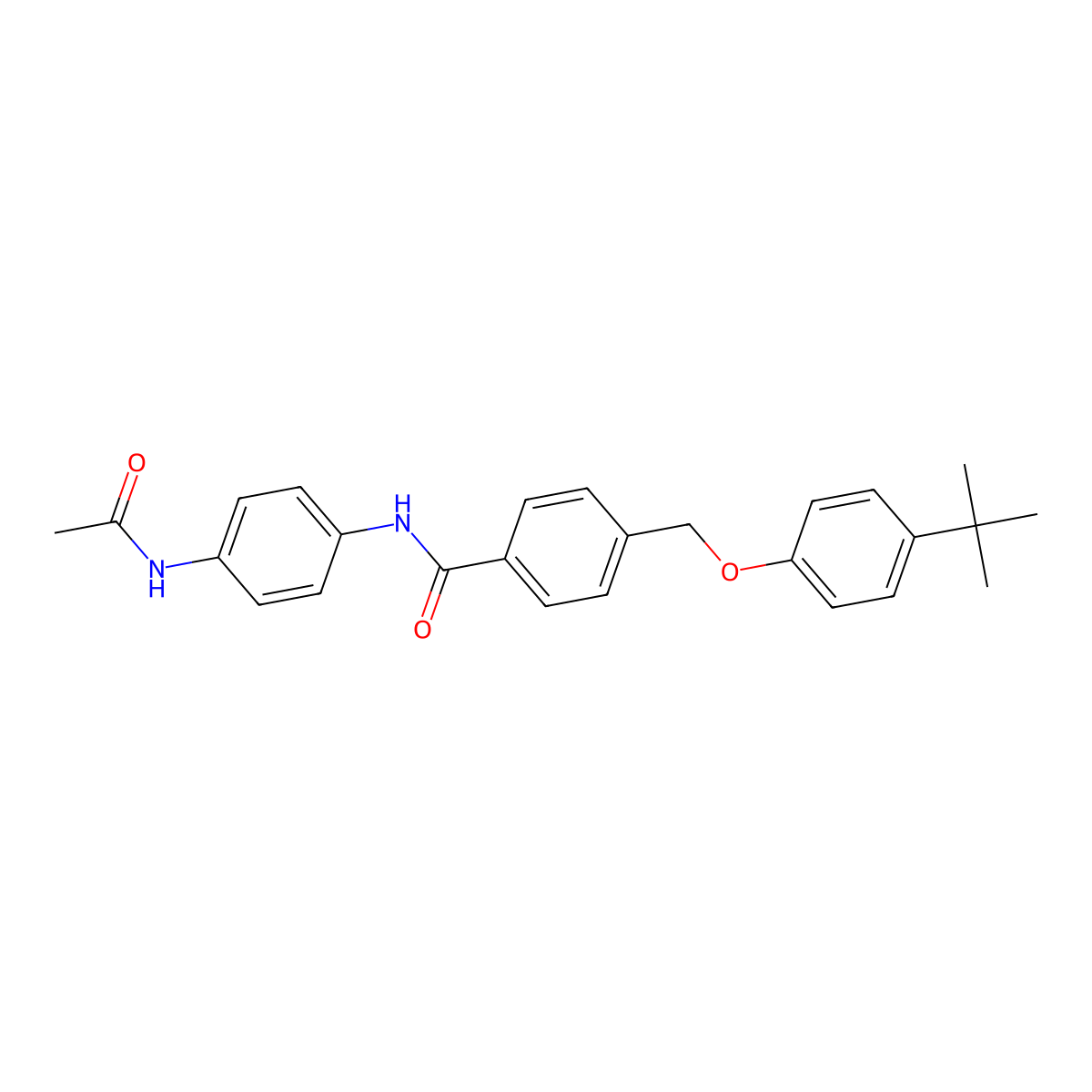 N-(4-acetamidophenyl)-4-[(4-tert-butylphenoxy)methyl]benzamide molecular structure, CAS 495382-61-1