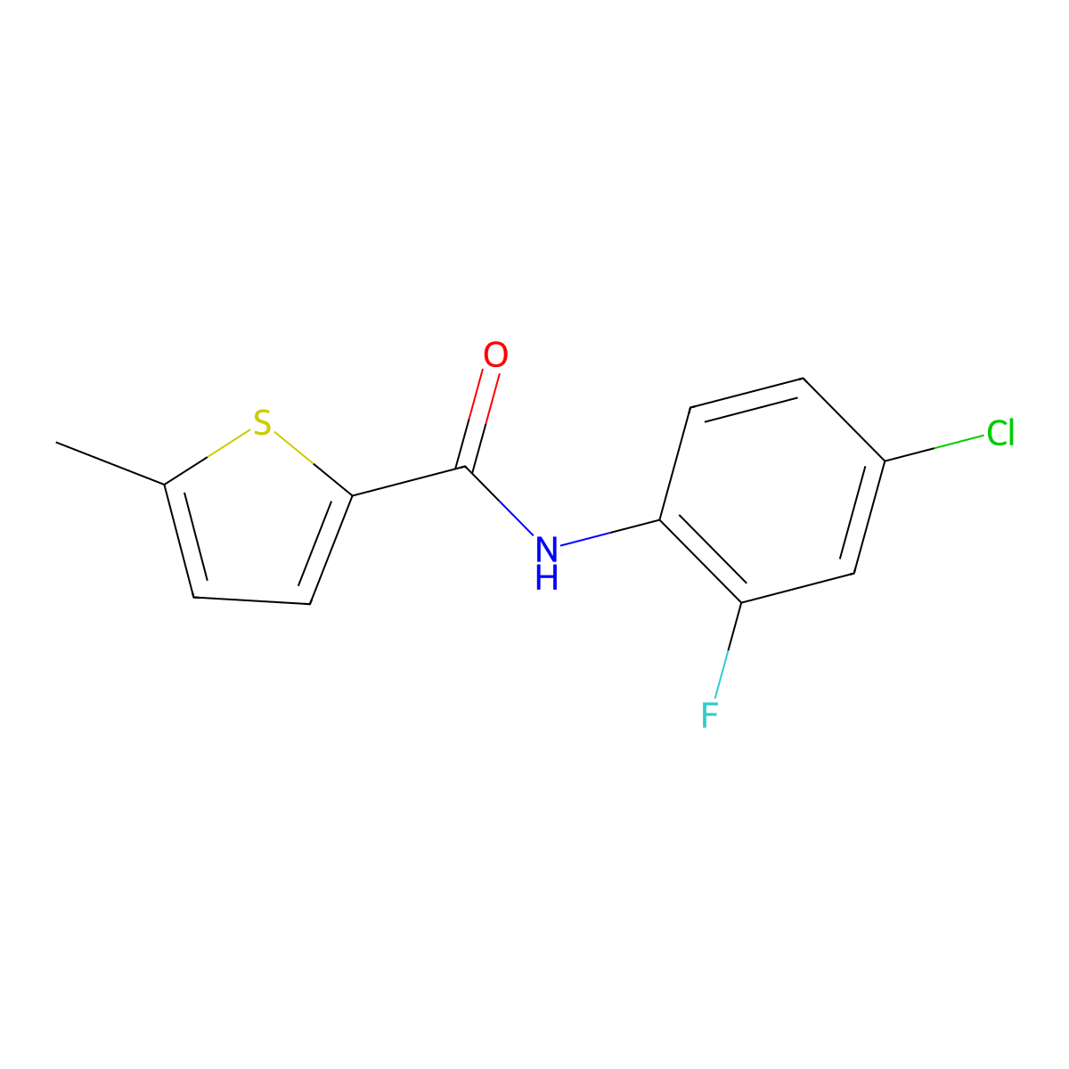 N-(4-chloro-2-fluorophenyl)-5-methylthiophene-2-carboxamide molecular structure, CAS 495382-69-9