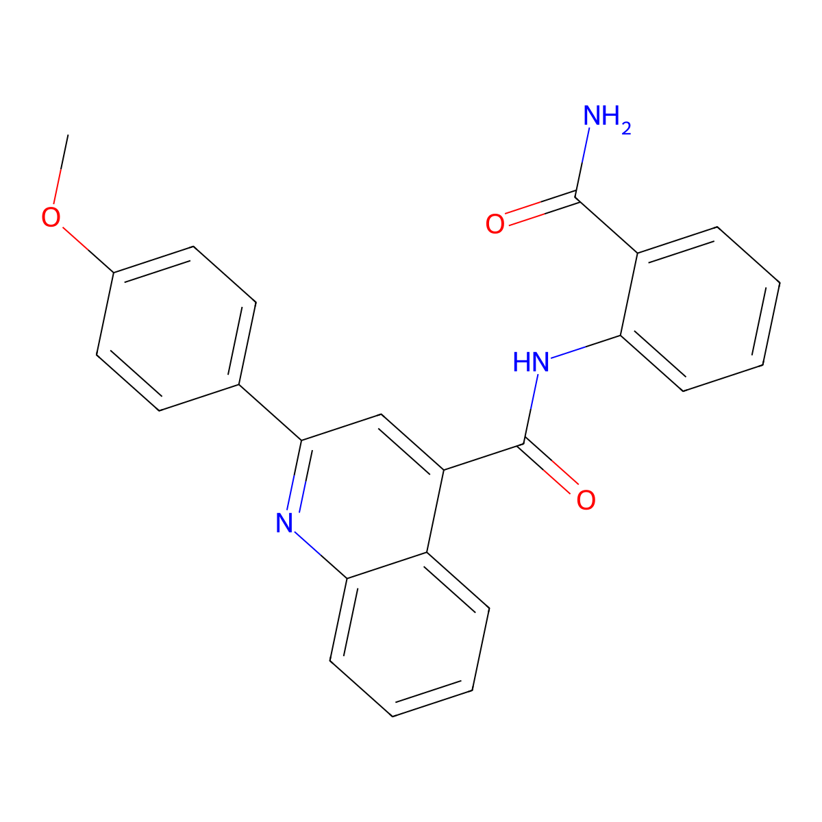 N-(2-carbamoylphenyl)-2-(4-methoxyphenyl)quinoline-4-carboxamide molecular structure, CAS 495382-70-2