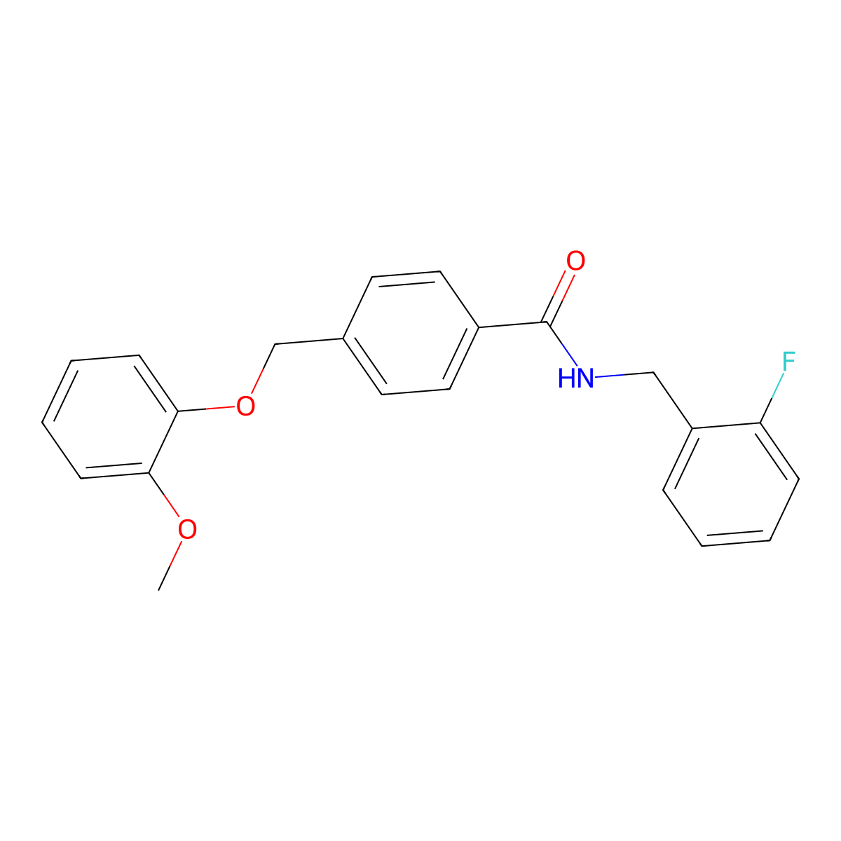 N-(2-fluorobenzyl)-4-[(2-methoxyphenoxy)methyl]benzamide molecular structure, CAS 495382-85-9