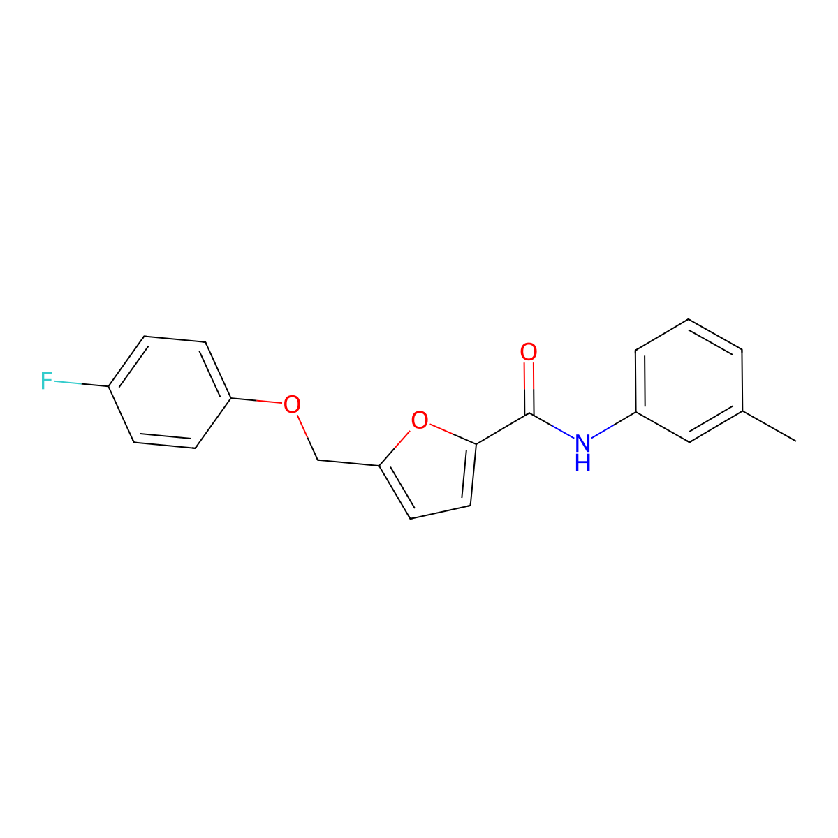 5-[(4-fluorophenoxy)methyl]-N-(3-methylphenyl)furan-2-carboxamide molecular structure, CAS 495382-98-4
