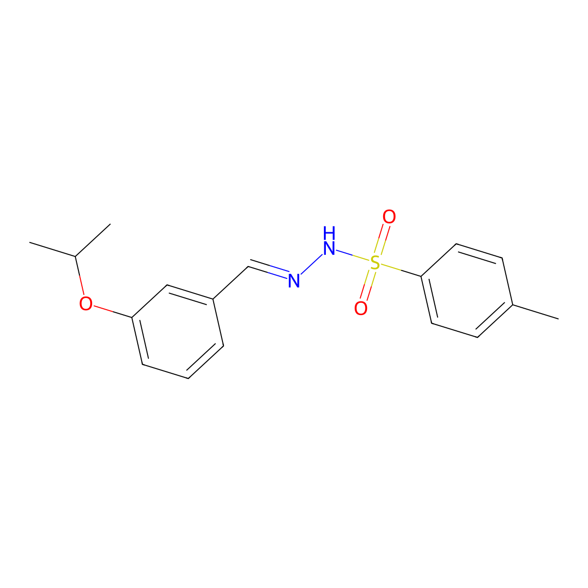 4-Methylbenzenesulfonic acid 2-[[3-(1-methylethoxy)phenyl]methylene]hydrazide molecular structure, CAS 495383-08-9