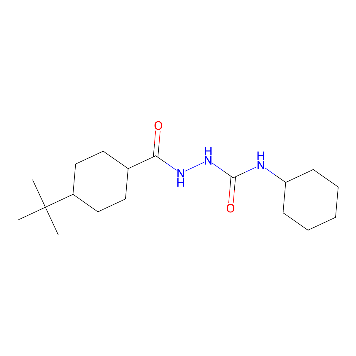 2-[(4-tert-butylcyclohexyl)carbonyl]-N-cyclohexylhydrazinecarboxamide molecular structure, CAS 495383-35-2
