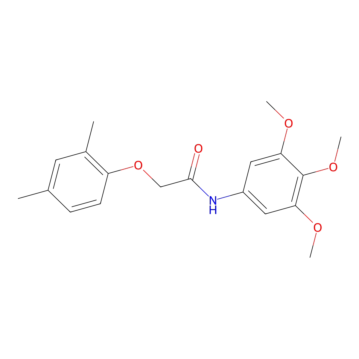 2-(2,4-dimethylphenoxy)-N-(3,4,5-trimethoxyphenyl)acetamide molecular structure, CAS 495383-37-4