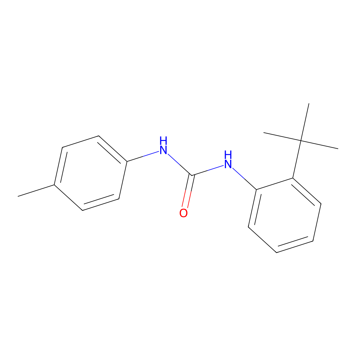 1-(2-Tert-butylphenyl)-3-(4-methylphenyl)urea molecular structure, CAS 495383-50-1